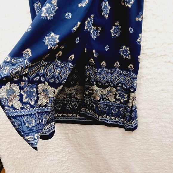 Skirt Maxi ID Distinctions Navy Boho Romantic Bloomcore Coastal Grandma Size 14 - Picture 6 of 11